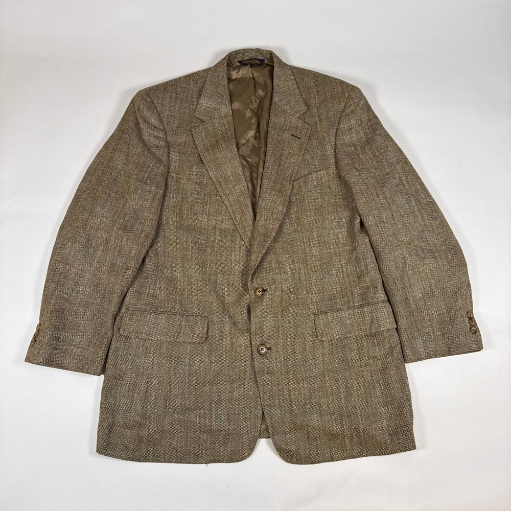 Brooks Brothers Sport Coat Mens 42L Brown Tweed Two Button Made in USA Classic